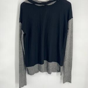 Smartwool Hoodie Women’s Large Shadow Pine Sweater Black Gray Outdoor Gorpcore